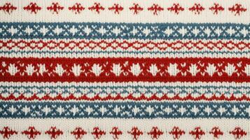 AI generated Fair Isle wool pattern fabric, ai photo