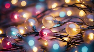 AI generated christmas lights glowing holiday celebration photo