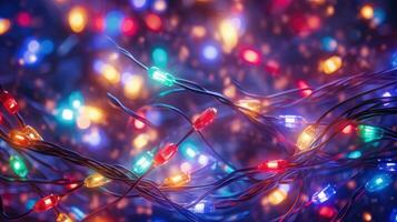 AI generated christmas lights glowing holiday celebration photo