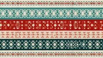 AI generated Fair Isle wool pattern fabric, ai photo
