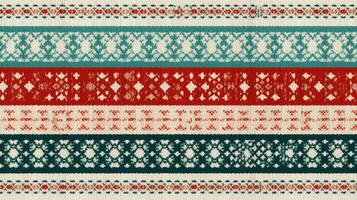 AI generated Fair Isle wool pattern fabric, ai photo