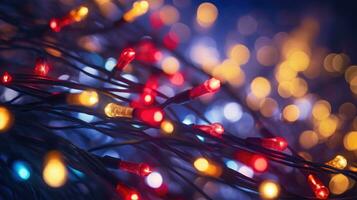 AI generated christmas lights glowing holiday celebration photo