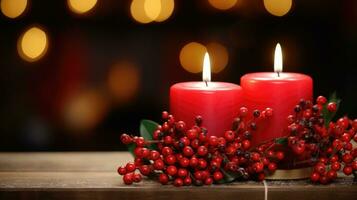 AI generated christmas candle xmas candles decoration, ai photo