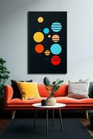 AI generated Solar system and space objects. photo