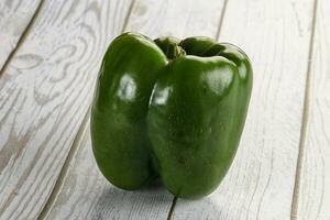 Raw green Bulgarian bell pepper photo