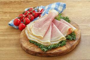 Pork ham snack over board photo