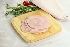 Sliced pork ham for sandwiches photo