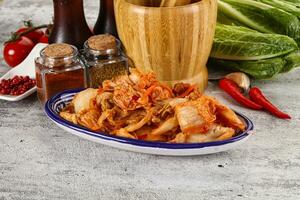 Korean cuisine fermented cabbage kimchi photo