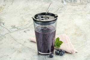 Fresh sweet natural blueberry smoothie photo