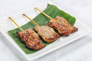 Thai cuisine - grilled pork skewer photo