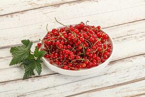 Sweet ripe red currant berries photo