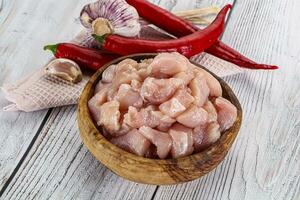 Raw uncooked chicken breast fillet photo