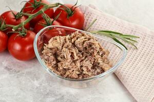 Canned tuna fish for salad photo