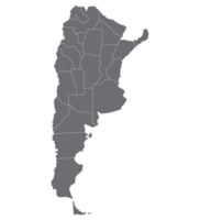 Argentina map. Map of Argentina in administrative regions in grey color png