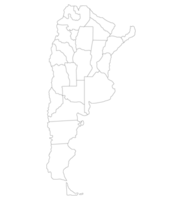argentina Karta. Karta av argentina i administrativ regioner i vit Färg png