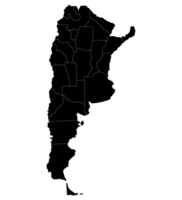 Argentinië kaart. kaart van Argentinië in administratief Regio's in zwart kleur png