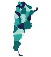 argentina mapa. mapa de argentina en administrativo regiones vector