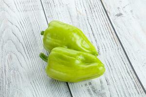 Green raw fresh bell pepper photo