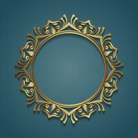 golden mandala ornament, round decorative design vector