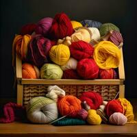 ai generado multicolor merino lana de alto calidad, foto