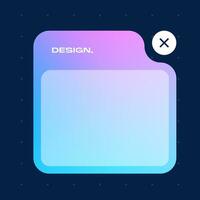 Futuristic square gradient background. Pop up window vector illustration.