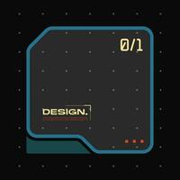 Futuristic element with retro color vector illustration. Vintage frame decoration.