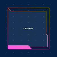 Futuristic square gradient background. Pop up window vector illustration.