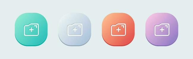 New folder line icon in flat design style. File signs vector illustration.