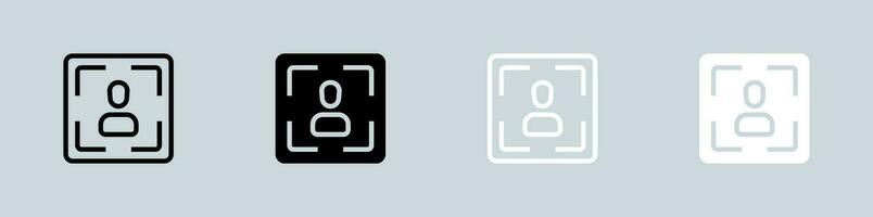 Audience icon set in black and white. Person signs vector illustration.