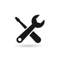 Wrench and screwdriver icon. Repair icon vector design illustration. Tools icon design