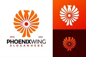 Phoenix Wing Logo design vector symbol icon illustration