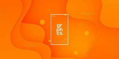 Abstract dynamic colorful orange with wave fluid liquid shape geometric gradient background. Eps10 vector. vector