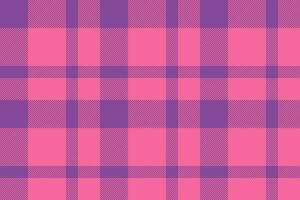 Plaid background, check seamless pattern in pink. Vector fabric texture for textile print, wrapping paper, gift card or wallpaper.