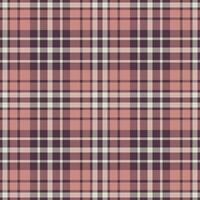 Plaid seamless pattern in pink. Check fabric texture. Vector textile print.