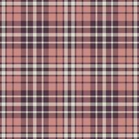 Plaid seamless pattern in pink. Check fabric texture. Vector textile print.