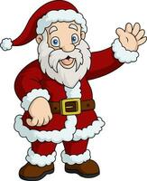 Cute santa claus cartoon waving hand vector