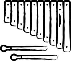 Xylophone  hand drawn vector illustration