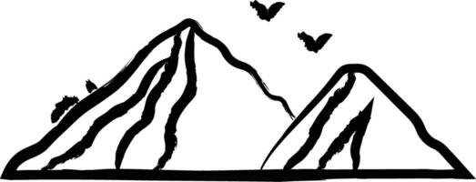 mountain hand drawn vector illustration