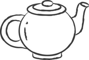 Tea pot hand drawn vector illustration