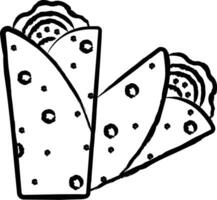 Burrito hand drawn vector illustration