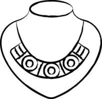 Necklace hand drawn vector illustration