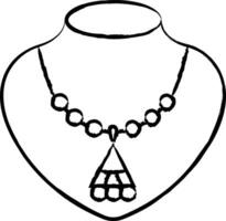 Necklace hand drawn vector illustration