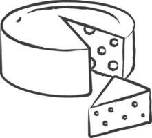 Cheese hand drawn vector illustration