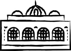 Mosque hand drawn vector illustration