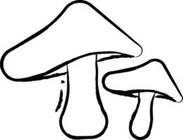 yellow mushroom hand drawn vector illustration