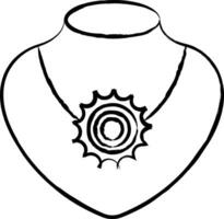 Necklace hand drawn vector illustration