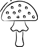 amanita pantherina mano dibujado vector ilustración