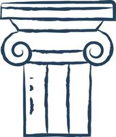 Ionic Capital hand drawn vector illustration