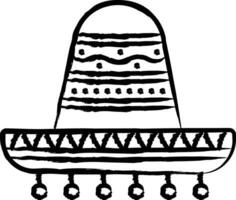 Mexican Hat hand drawn vector illustration