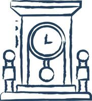 Ancient Clock hand drawn vector illustration